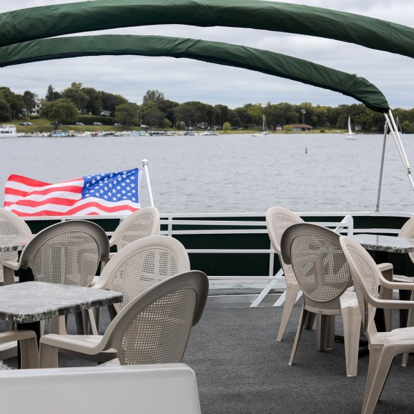 a boat that is sitting on a chair